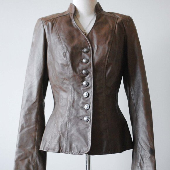 Vampy Brown Danier Leather Jacket - Picture 1 of 12